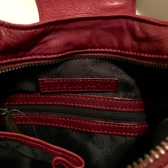 BCBGMAXAZRIA Pebble Dark Red Leather Shoulder Bag - Picture 4 of 7